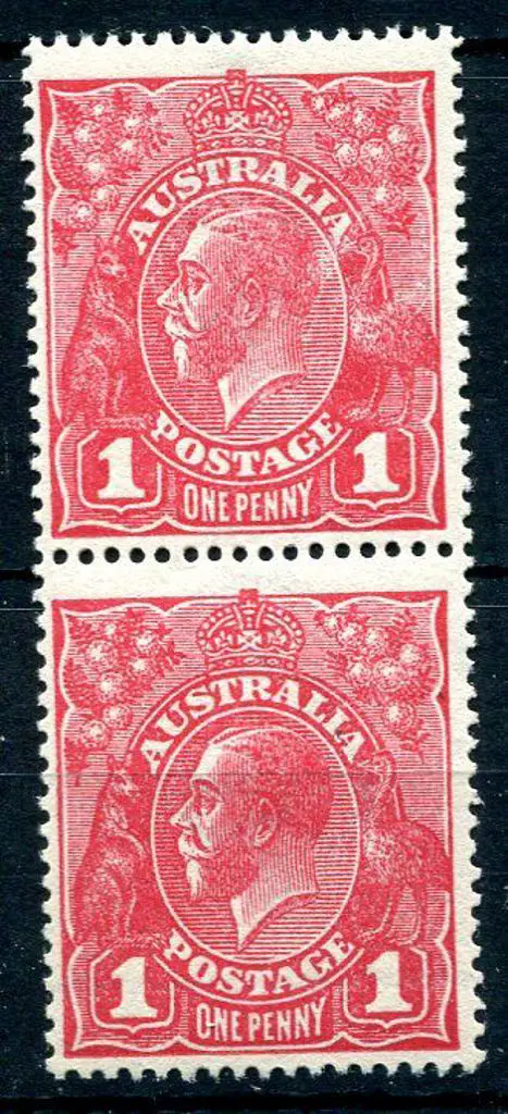 1914-20 Single Watermark 1d carmine rough paper ... Image 1++