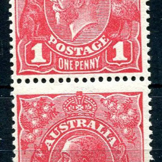 1914-20 Single Watermark 1d carmine rough paper ...