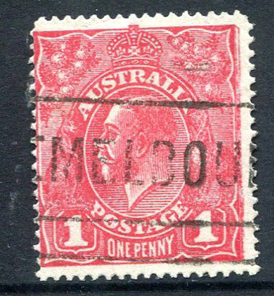1914-20 Single Watermark 1d carmine rough paper ... Image 1++