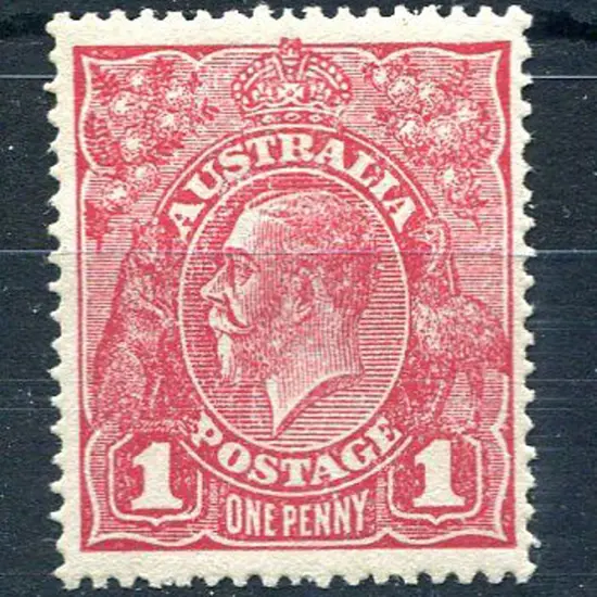 1914-20 Single Watermark 1d carmine-rose, Die II ...