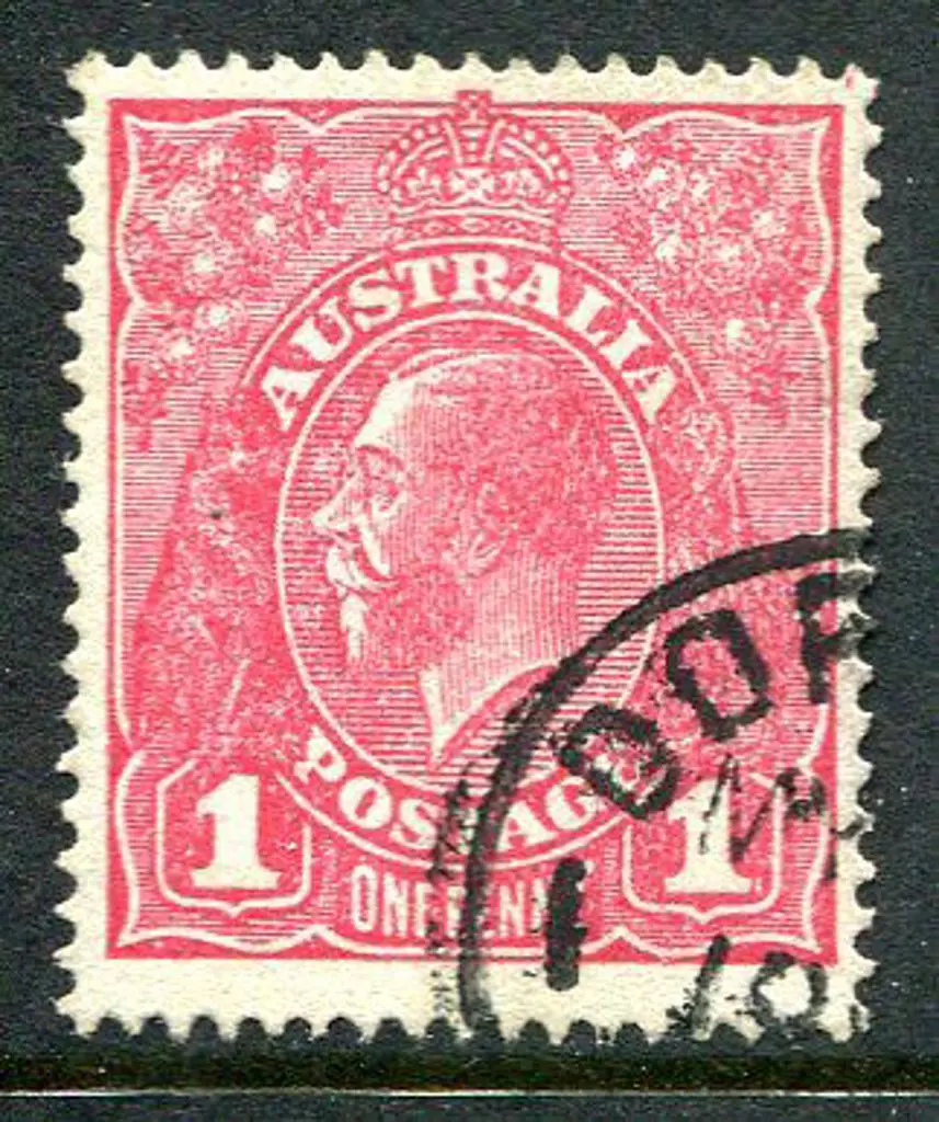 1914-20 Single Watermark 1d rosine, G68, Fine used ... Image 1++