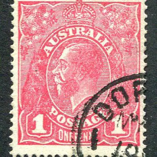 1914-20 Single Watermark 1d rosine, G68, Fine used ...