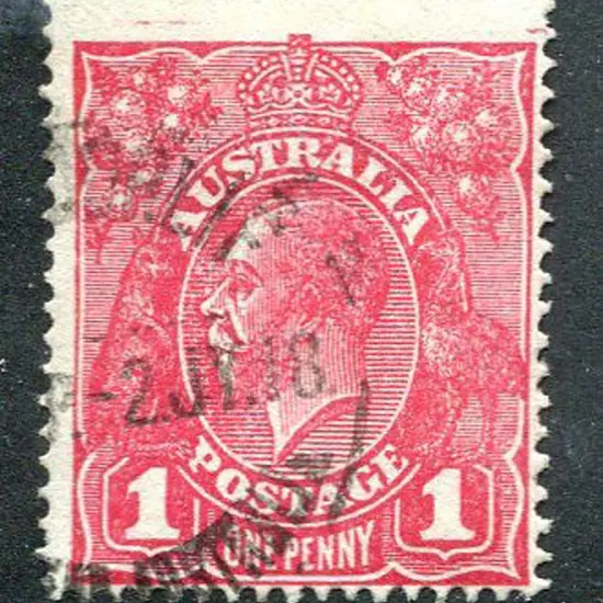 1914-20 Single Watermark 1d rosine, G68, with ...