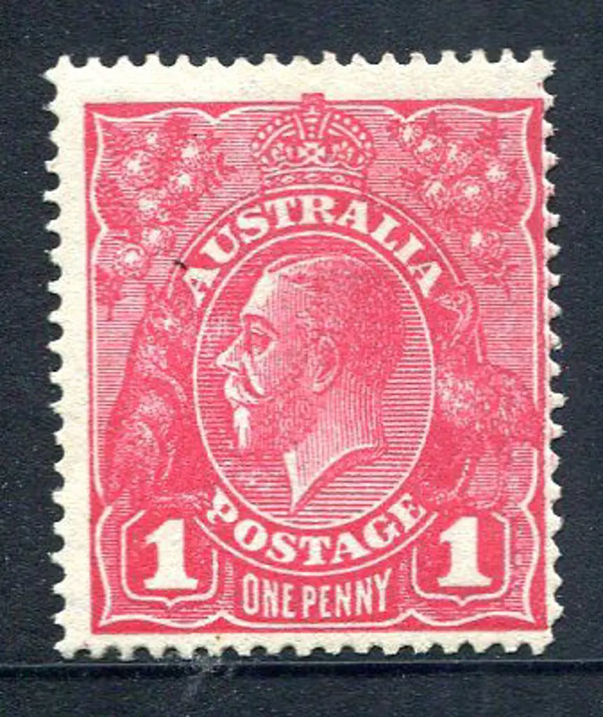 1914-20 Single Watermark 1d rosine on rough paper ... Image 1++