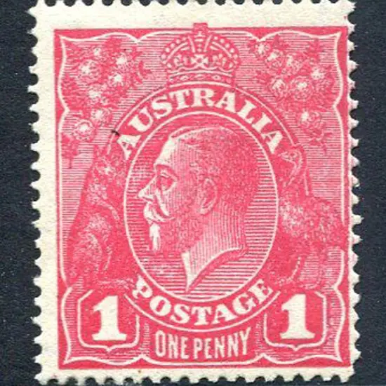 1914-20 Single Watermark 1d rosine on rough paper ...