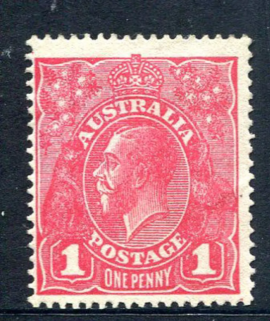 1914-20 Single Watermark 1d rosine on rough paper ... Image 1++
