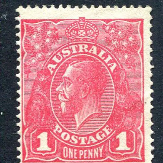 1914-20 Single Watermark 1d rosine on rough paper ...