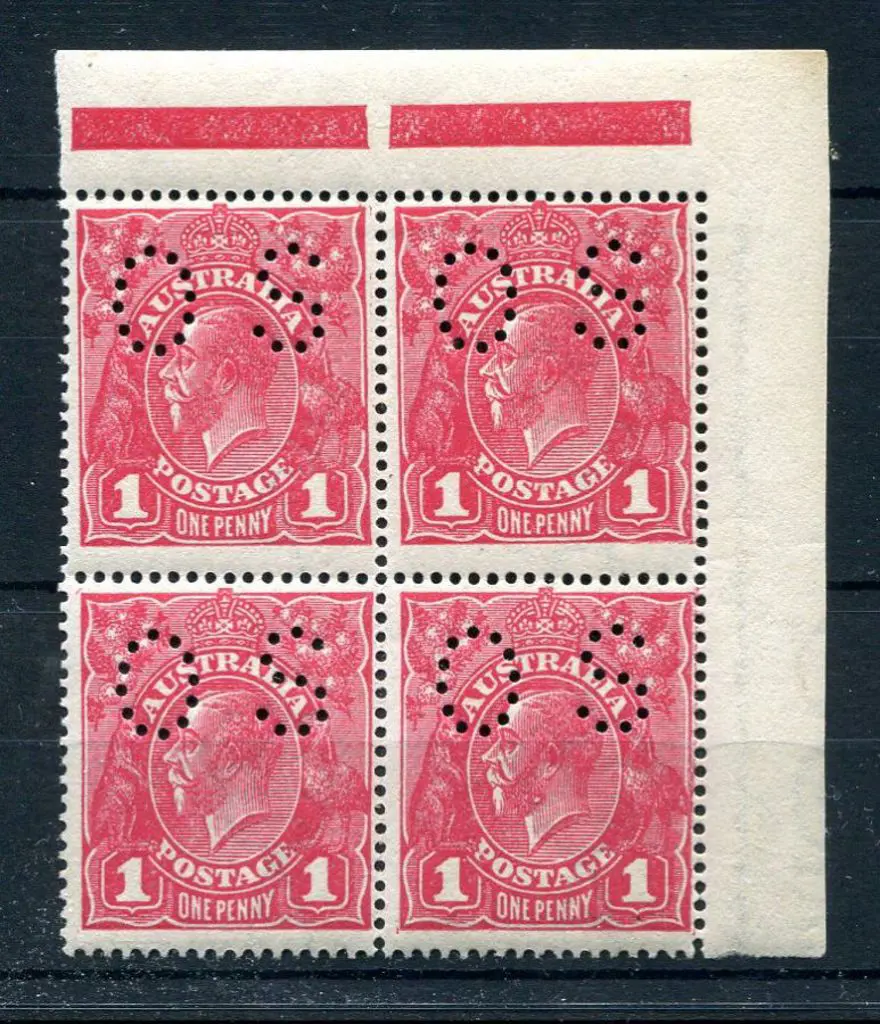 1914-20 Single Watermark 1d rosine on rough paper ... Image 1++
