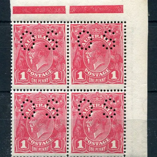 1914-20 Single Watermark 1d rosine on rough paper ...