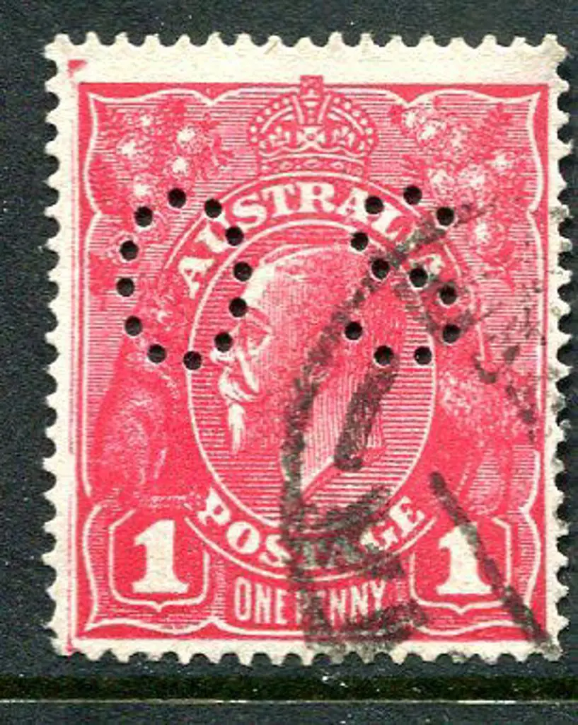 1914-20 Single Watermark 1d rosine, G69, perfined ... Image 1++