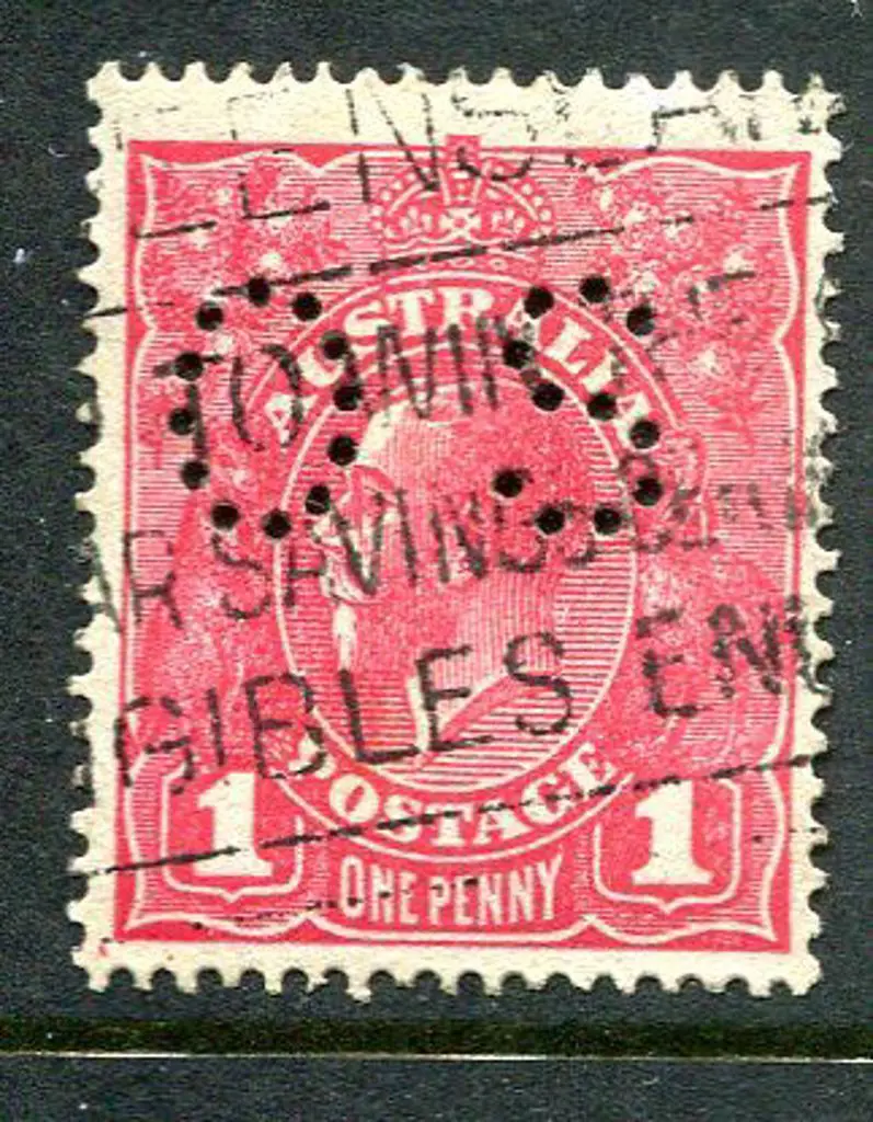 1914-20 Single Watermark 1d rosine, G69, perfined ... Image 1++