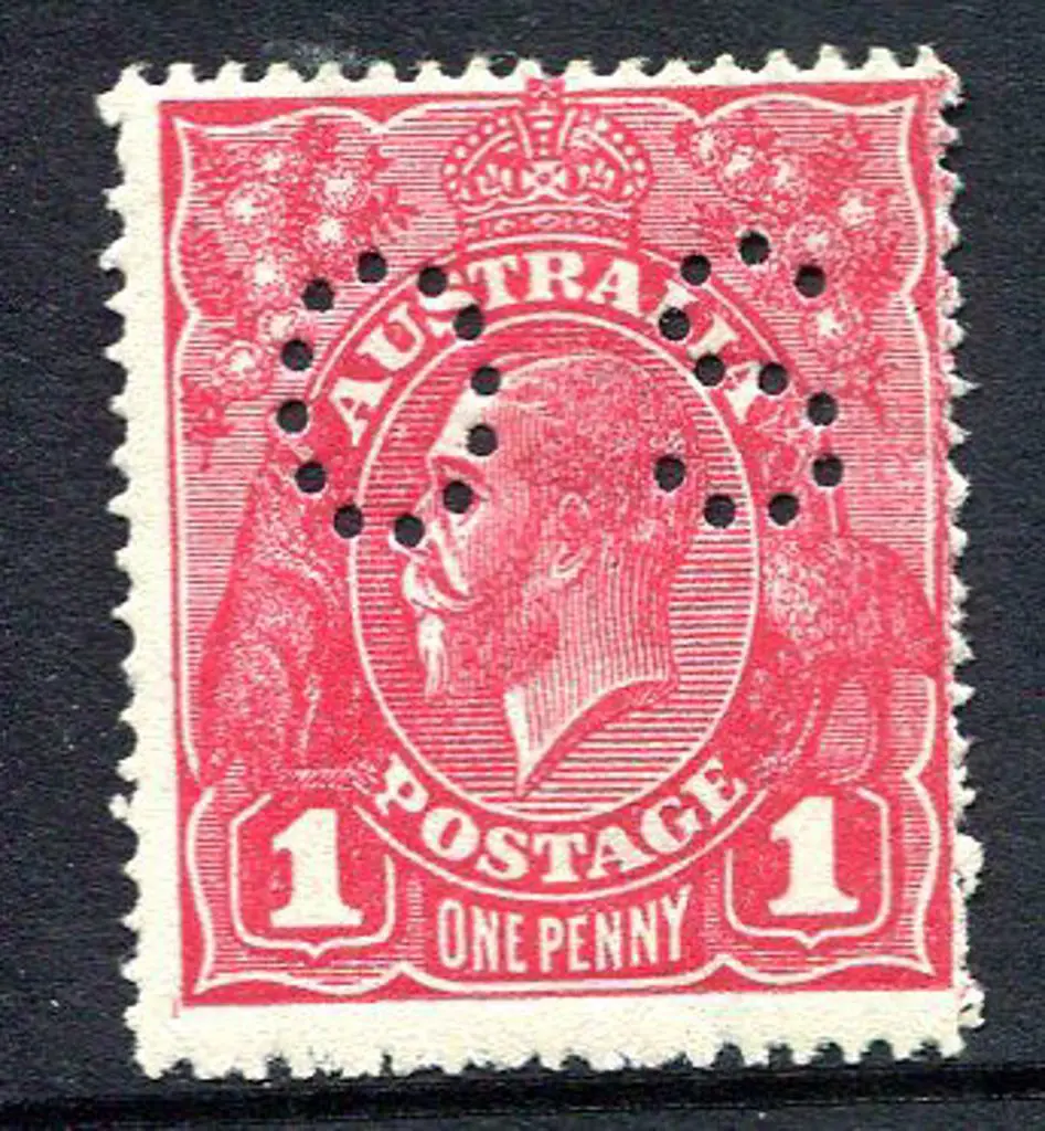 1914-20 Single Watermark 1d deep rosine on rough ... Image 1++