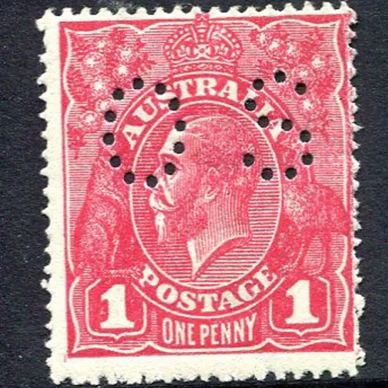 1914-20 Single Watermark 1d deep rosine on rough ...