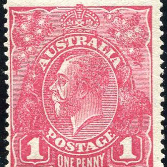 1914-20 Single Watermark 1d damson on rough paper, ...