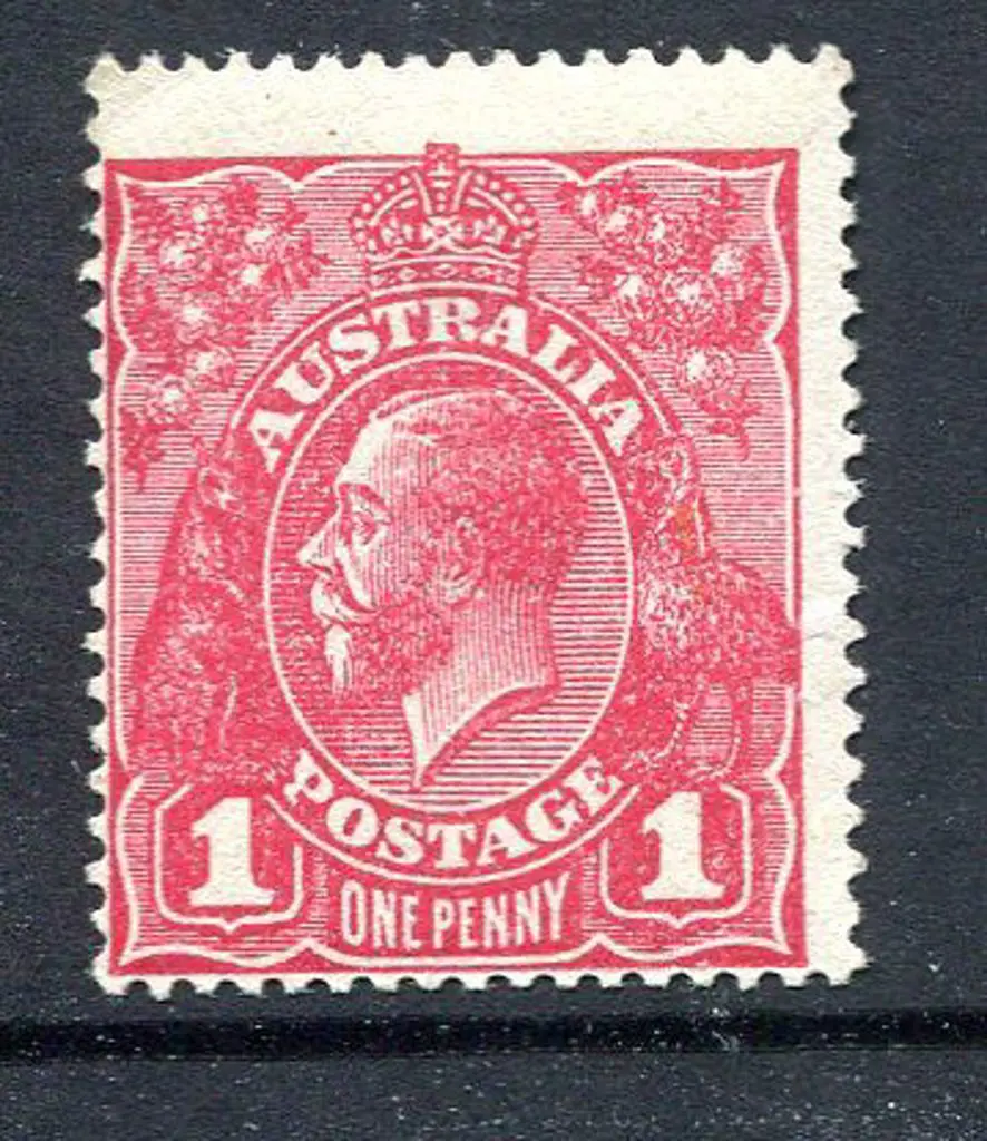 1914-20 Single Watermark 1d plum G71 on rough ... Image 1++