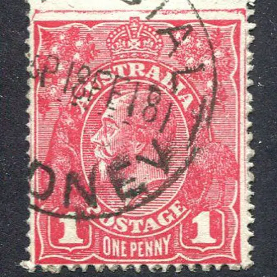 1914-20 Single Watermark 1d plum, G71. Fine used ...