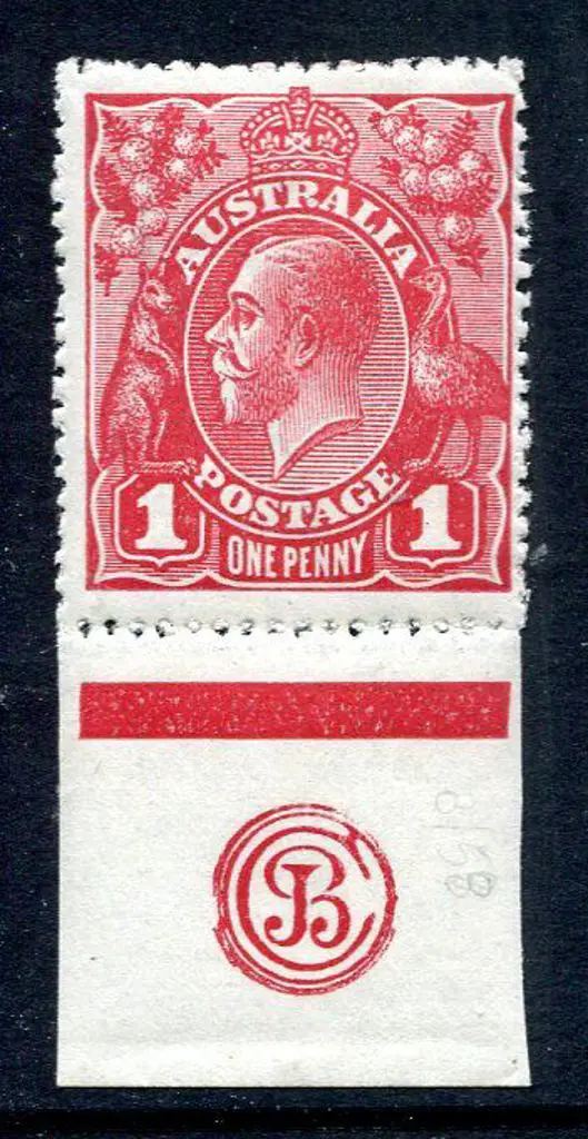 1914-20 Single Watermark 1d crimson, pane 8 with ... Image 1++