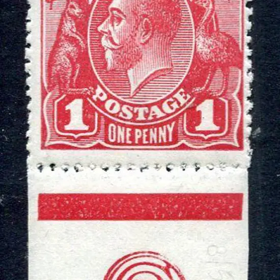 1914-20 Single Watermark 1d crimson, pane 8 with ...