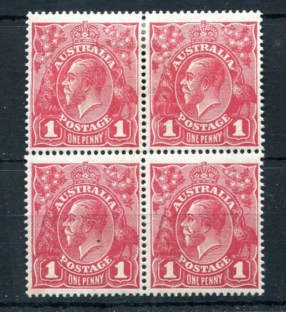 1918-20 Large Multiple Watermark 1d deep carmine ... Image 1++
