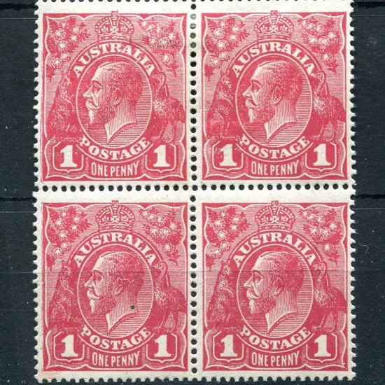 1918-20 Large Multiple Watermark 1d deep carmine ...
