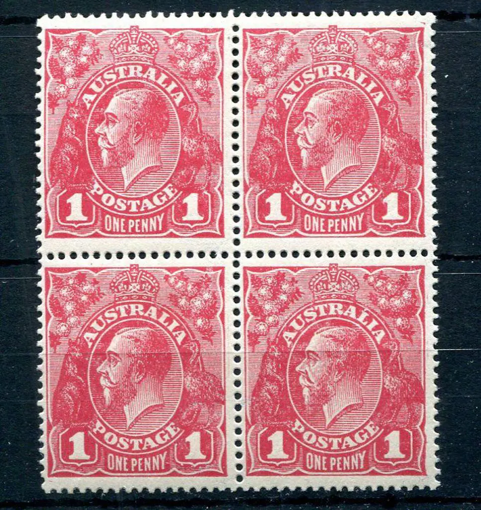 1918-20 Large Multiple Watermark 1d deep carmine ... Image 1++