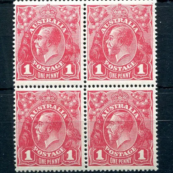 1918-20 Large Multiple Watermark 1d deep carmine ...