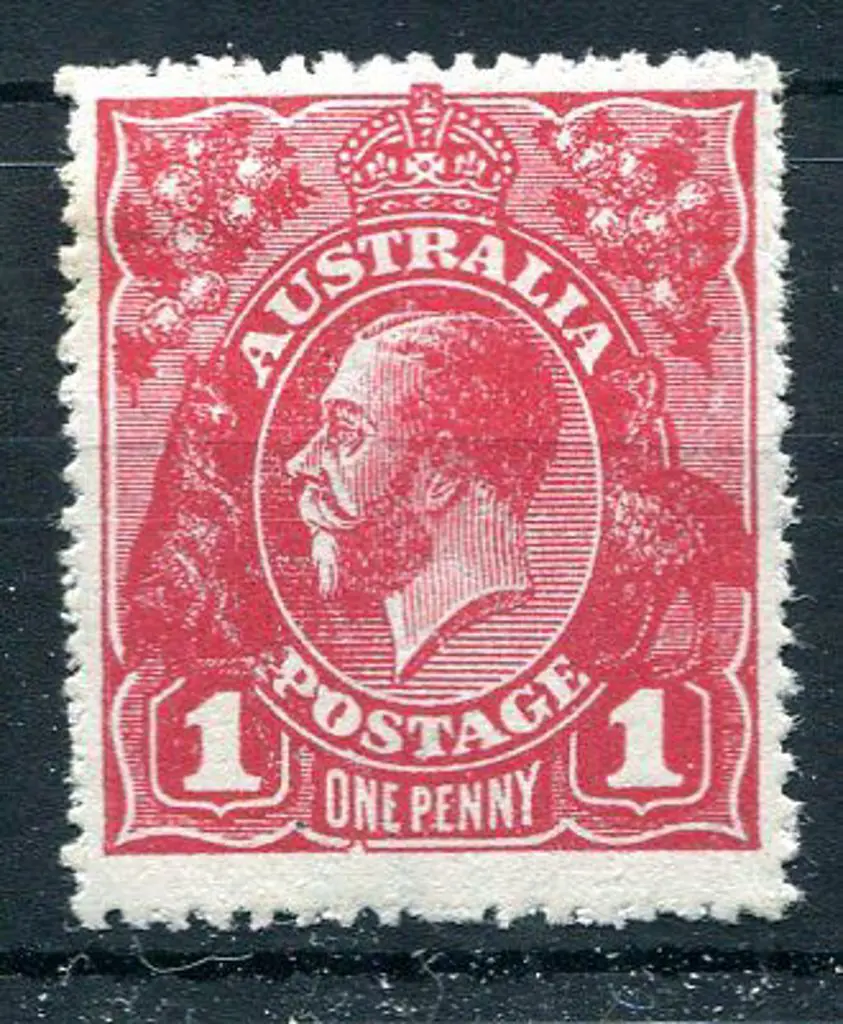 1914-20 Single Watermark 1d deep carmine single ... Image 1++