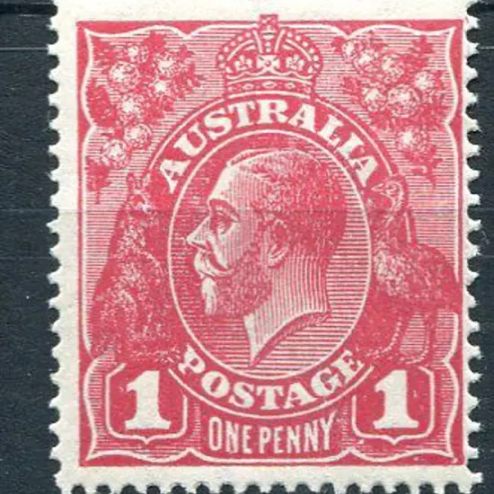 1918-20 Large Multiple Watermark 1d deep carmine ...