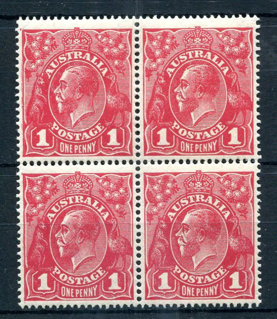 1914-20 Single Watermark 1d deep carmine-rose ... Image 1++