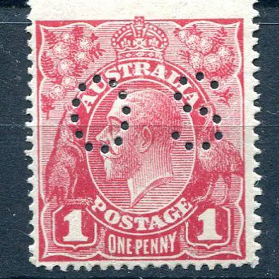 1914-20 Single Watermark 1d pale carmine dry ink ...