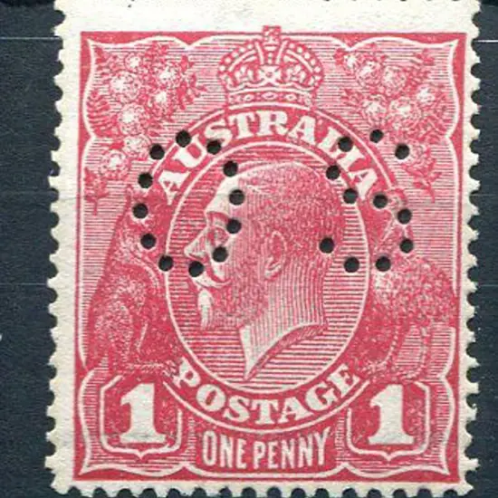 1914-20 Single Watermark 1d red, Die II on rough ...
