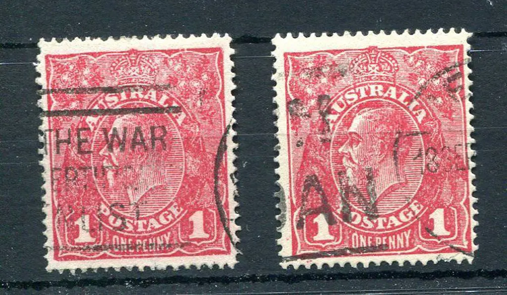 1914-20 Single Watermark 1d red, Die II substitute ... Image 1++
