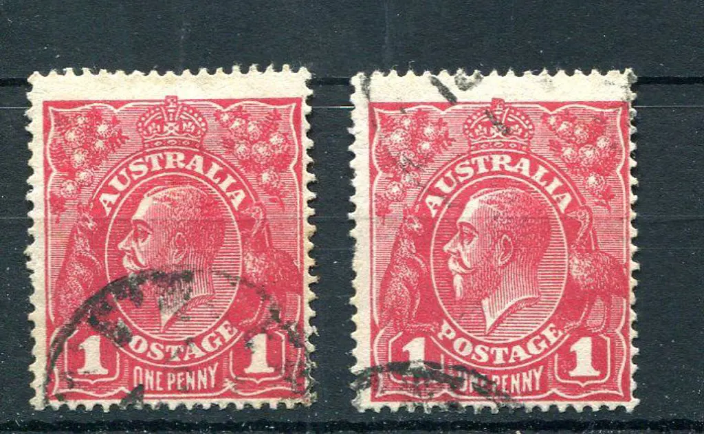 1918-20 Large Multiple Watermark 1d reds x 2 with ... Image 1++