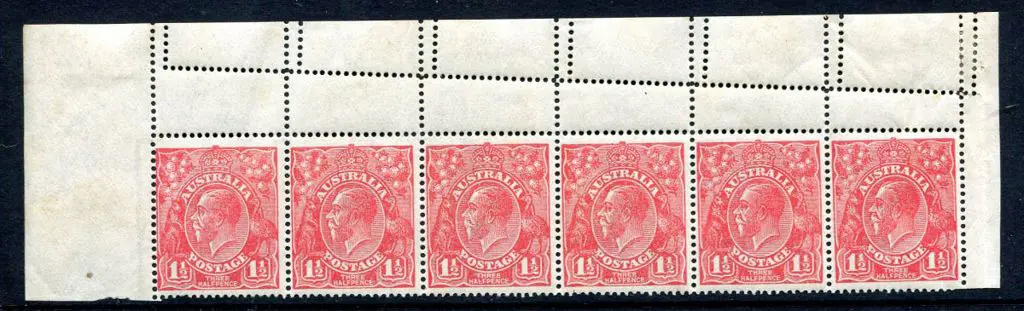 1914-20 Single Watermark 1½d red electro 25-28, ... Image 1++