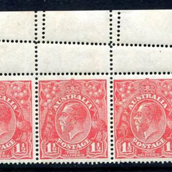 1914-20 Single Watermark 1½d red electro 25-28, ...