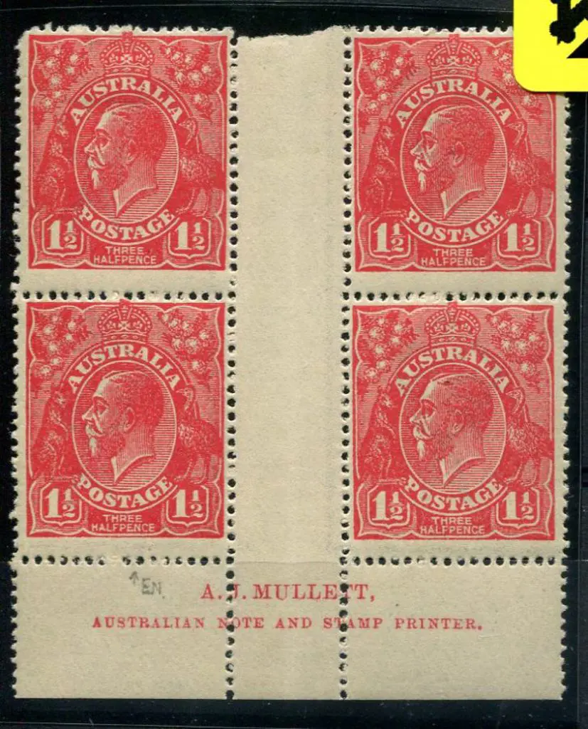 1914-20 Single Watermark 1½d red electro 26 in ... Image 1++