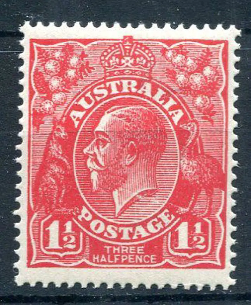 1914-20 Single Watermark 1½d red with "cracked ... Image 1++