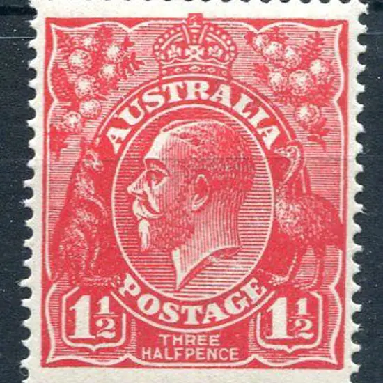 1914-20 Single Watermark 1½d red with "cracked ...