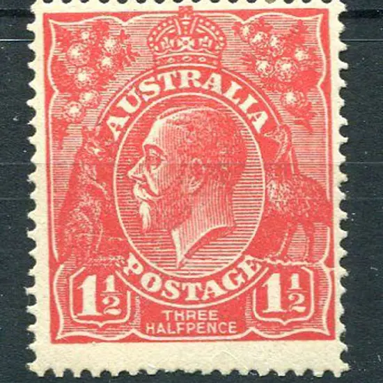1914-20 Single Watermark 1½d red with "cracked ...