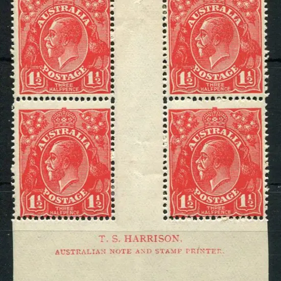 1914-20 Single Watermark 1½d scarlet Harrison ...