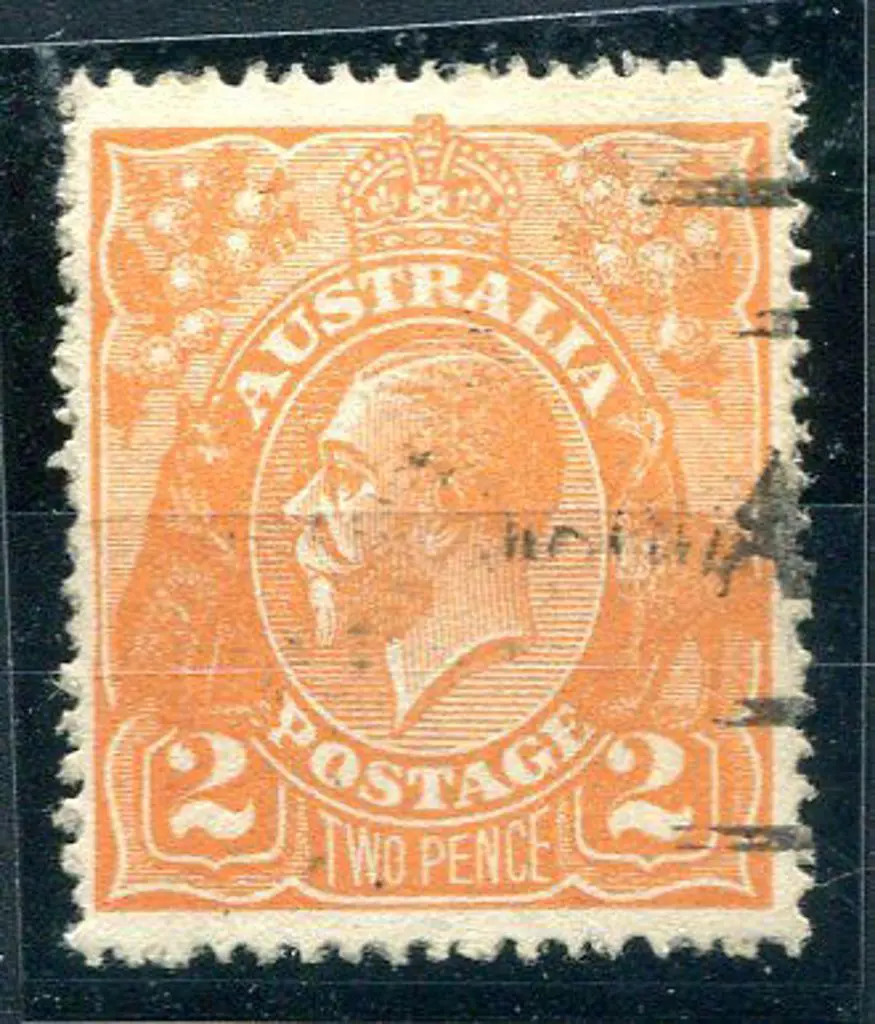 1914-20 Single Watermark 2d orange with "cracked ... Image 1++