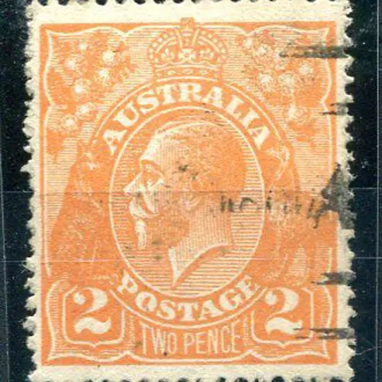 1914-20 Single Watermark 2d orange with "cracked ...