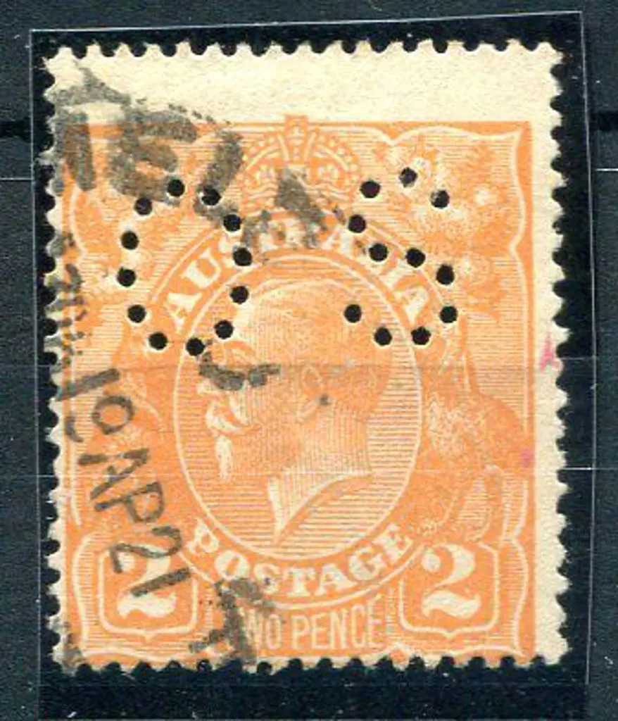 1914-20 Single Watermark 2d orange, perfd "OS" ... Image 1++