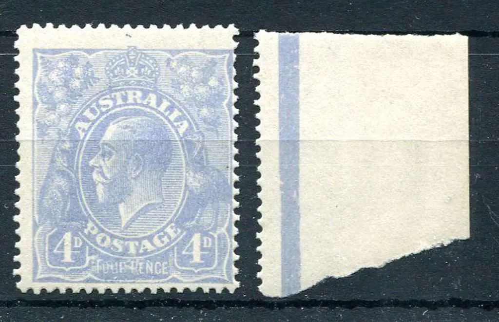 1914-20 Single Watermark 4d blue, Die III from ... Image 1++