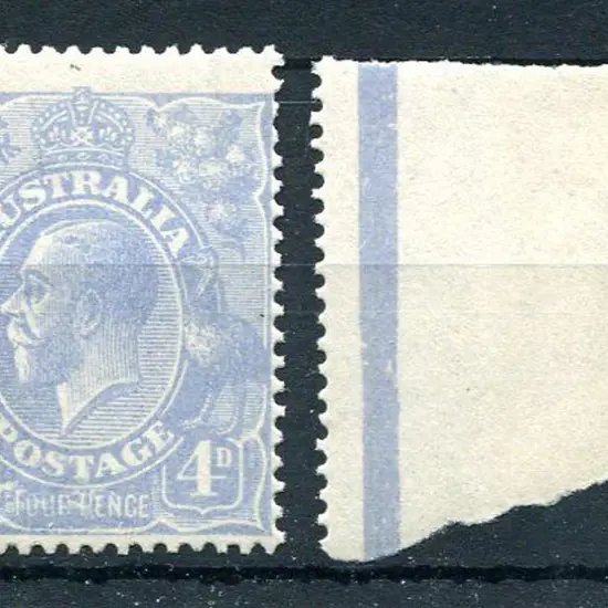 1914-20 Single Watermark 4d blue, Die III from ...