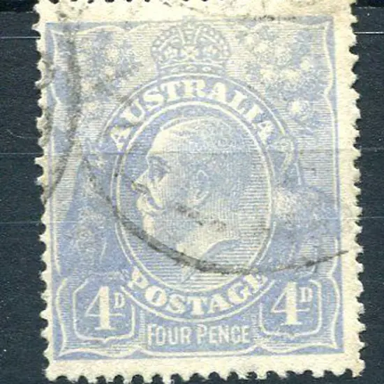 1914-20 Single Watermark 4d dull ultramarine with ...