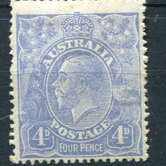 1914-20 Single Watermark 4d ultramarine with ...