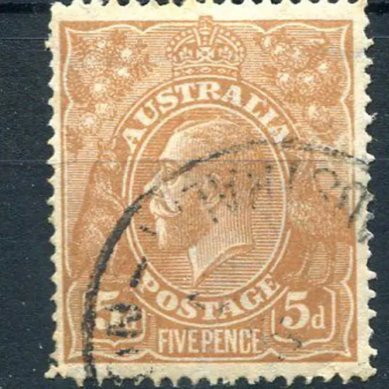 1914-20 Single Watermark 5d brown with "eight ...