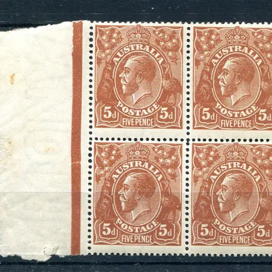 1914-20 Single Watermark 5d deep chestnut with ...