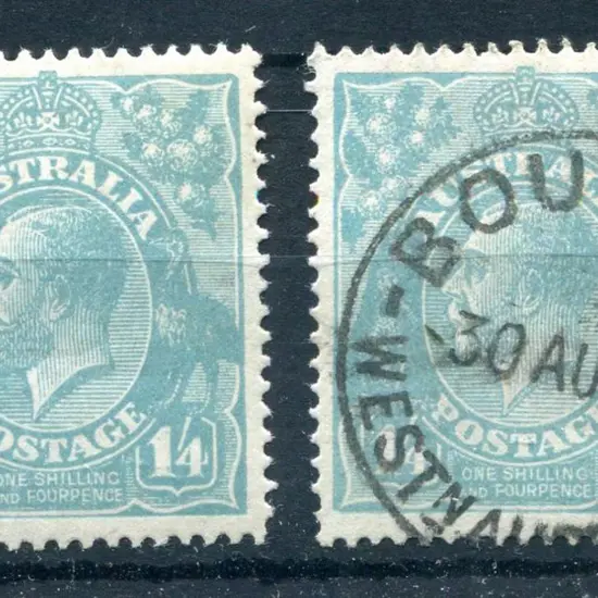 1914-20 Single Watermark 1/4d turquoise blue. MLH ...